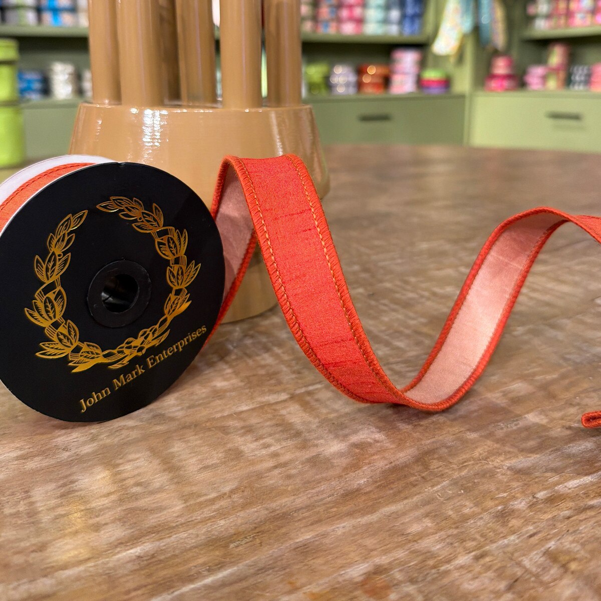 John Mark | Dupion DBL Fused Orange | 1"