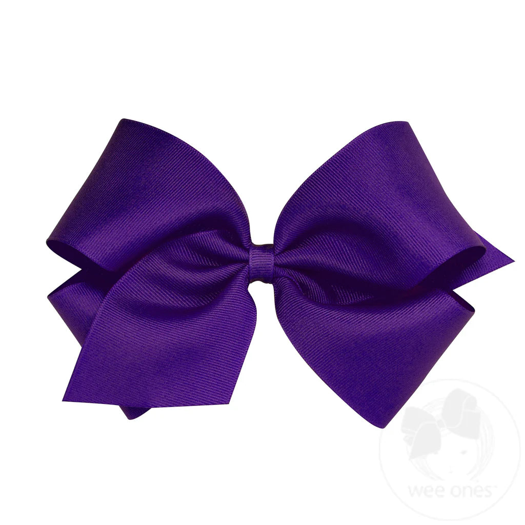 King Classic Grosgrain Hair Bow (Plain Wrap) | Purple