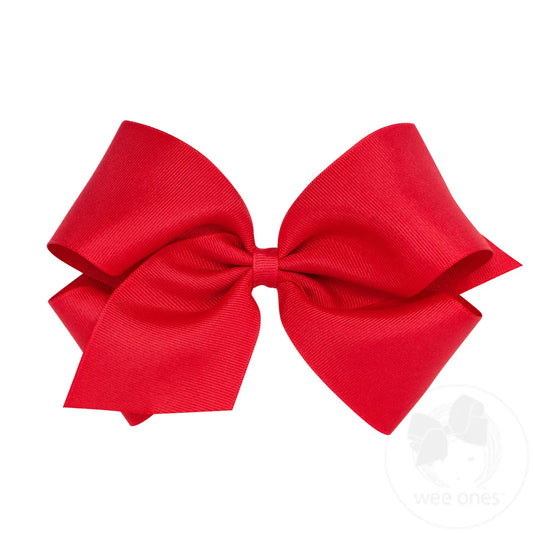 King Classic Grosgrain Hair Bow (Plain Wrap) | Red