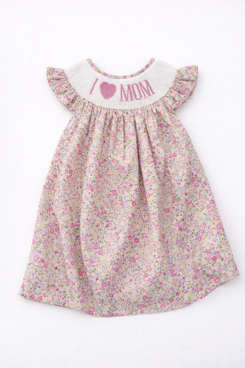 Caroline Floral "I Love Mom" Dress