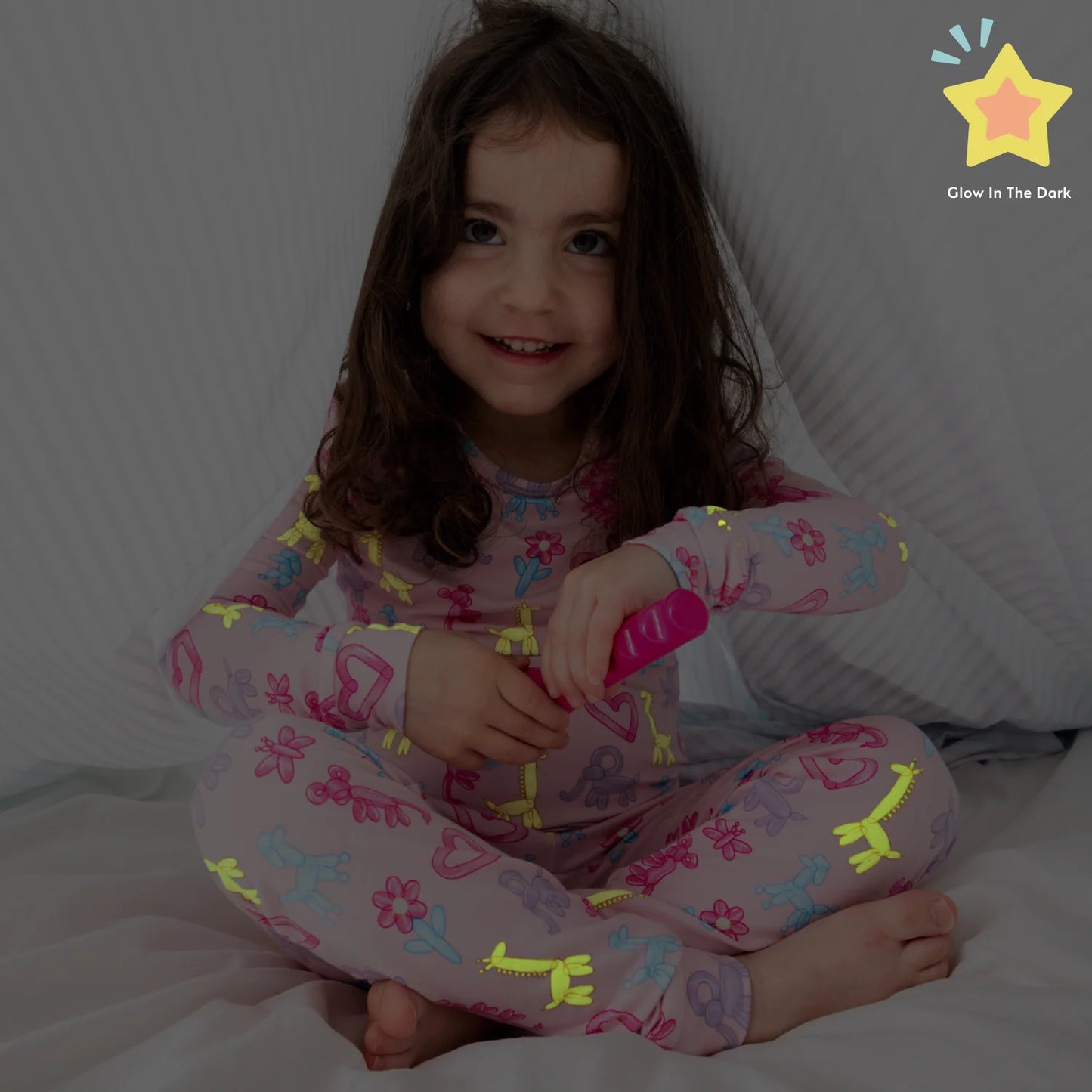 Pink Party Animals Glow in the Dark | Modal Magnetic PJ Set