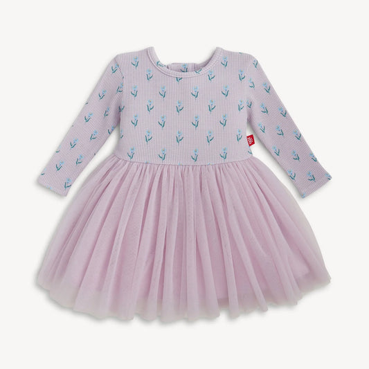 Lavender Floral Waffle Magnetic Bodysuit Tutu Dress