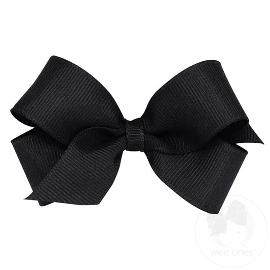 Mini Grosgrain Hair Bow Two Pack | Black