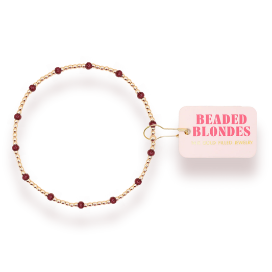 Maroon Dainty Poppi Bracelet | Extended