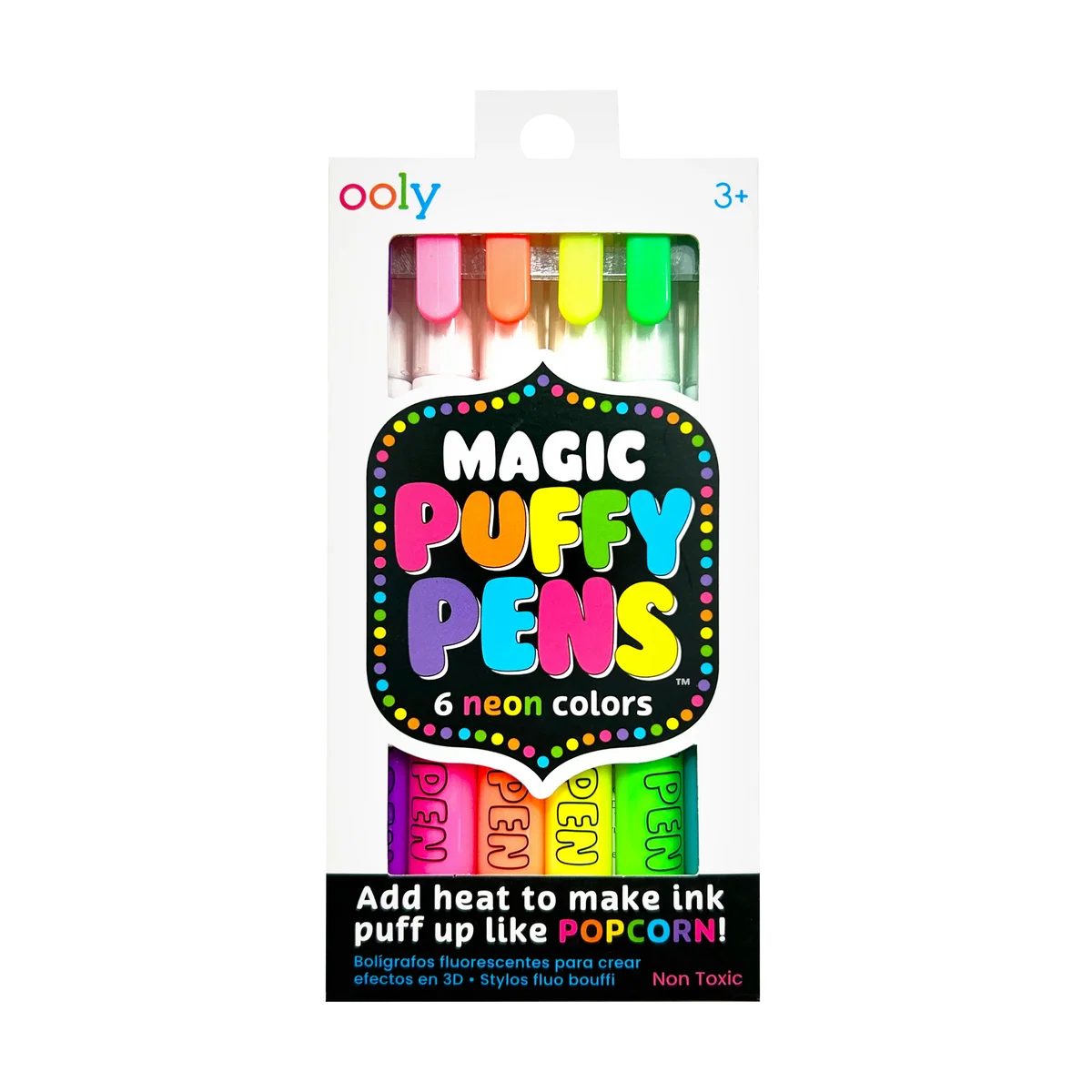 Magic Puffy Pens - Neon - Set of 6