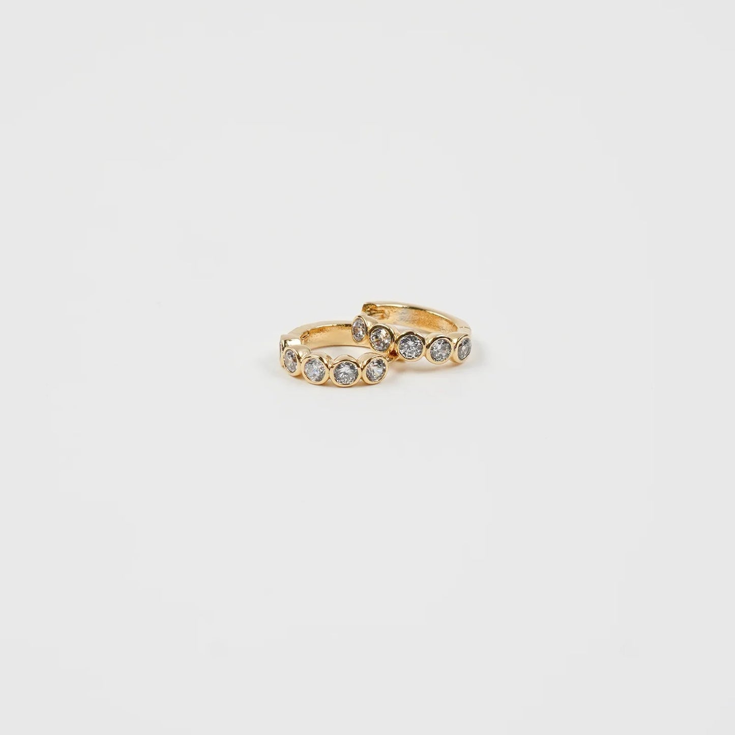 18K Gold Diamond Huggies