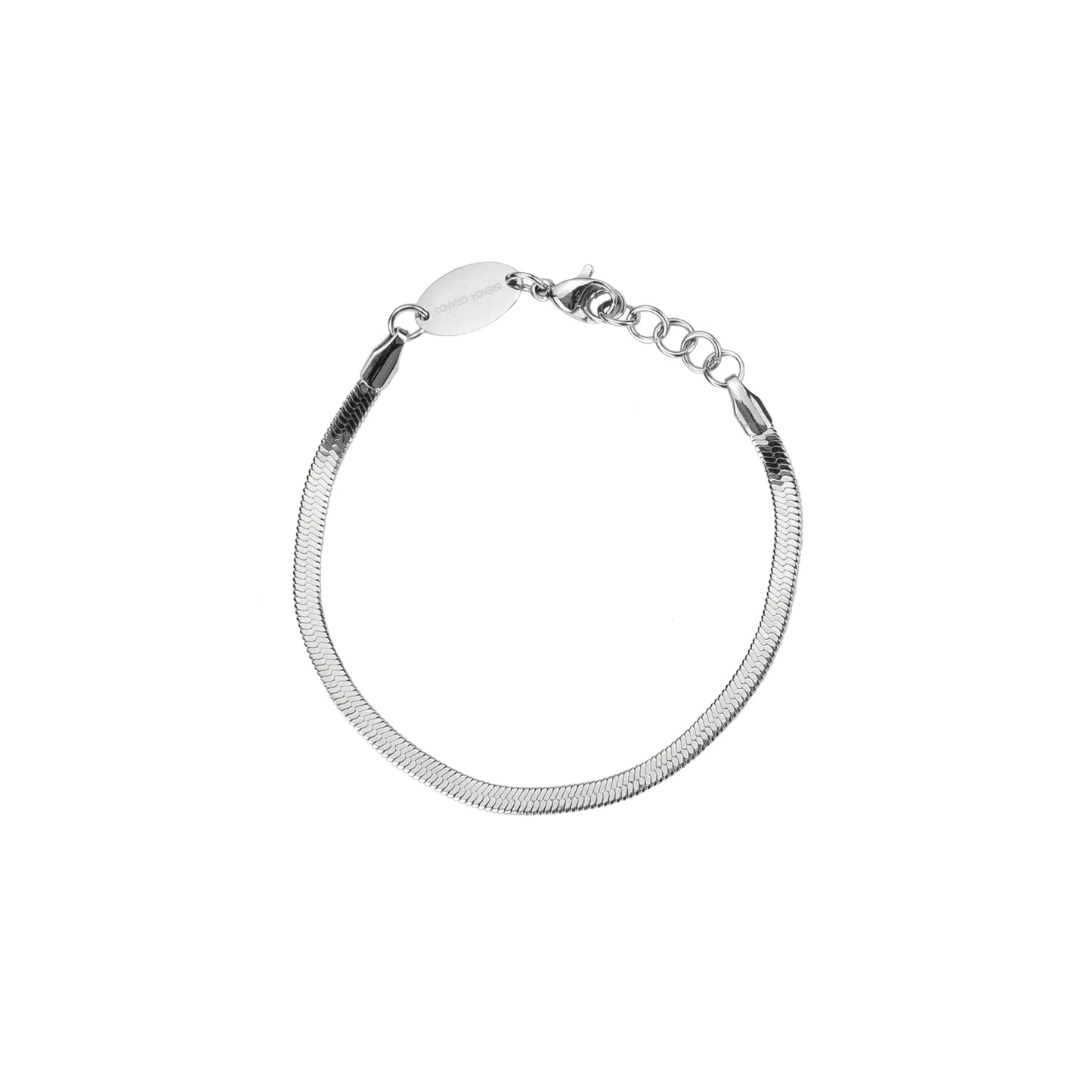 Silver Dainty Herringbone Bracelet