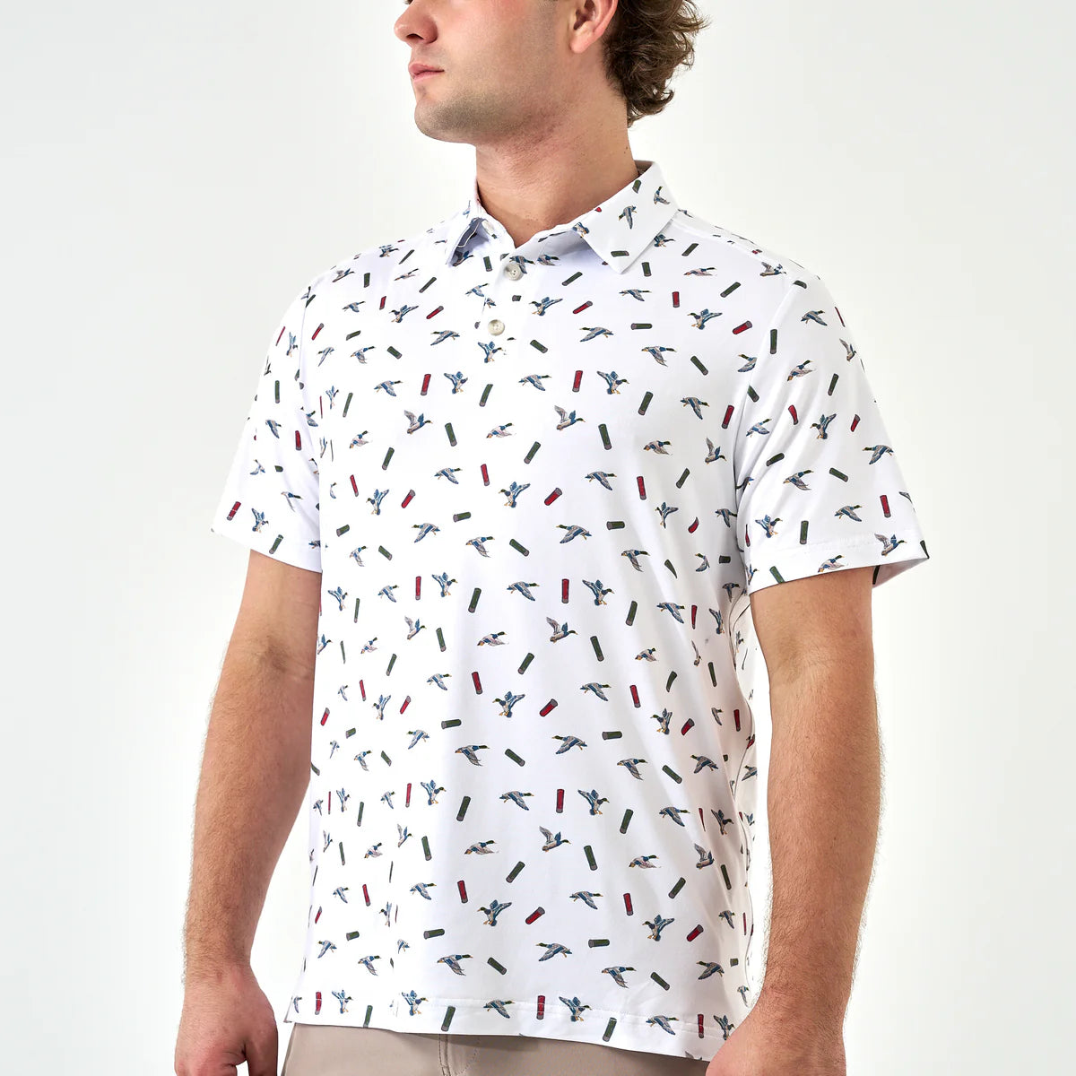 Performance Polo | Ducks And Shells - White