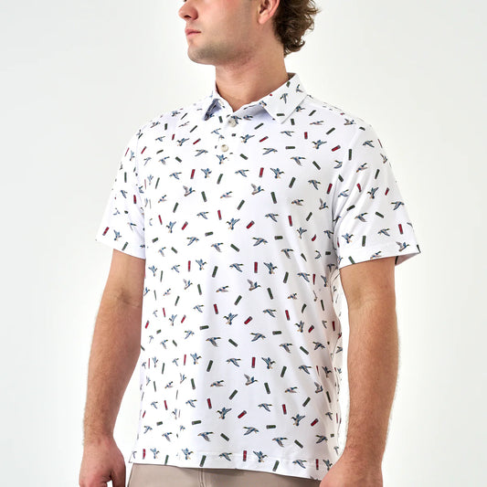 Performance Polo | Ducks And Shells - White