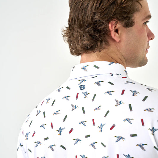 Performance Polo | Ducks And Shells - White