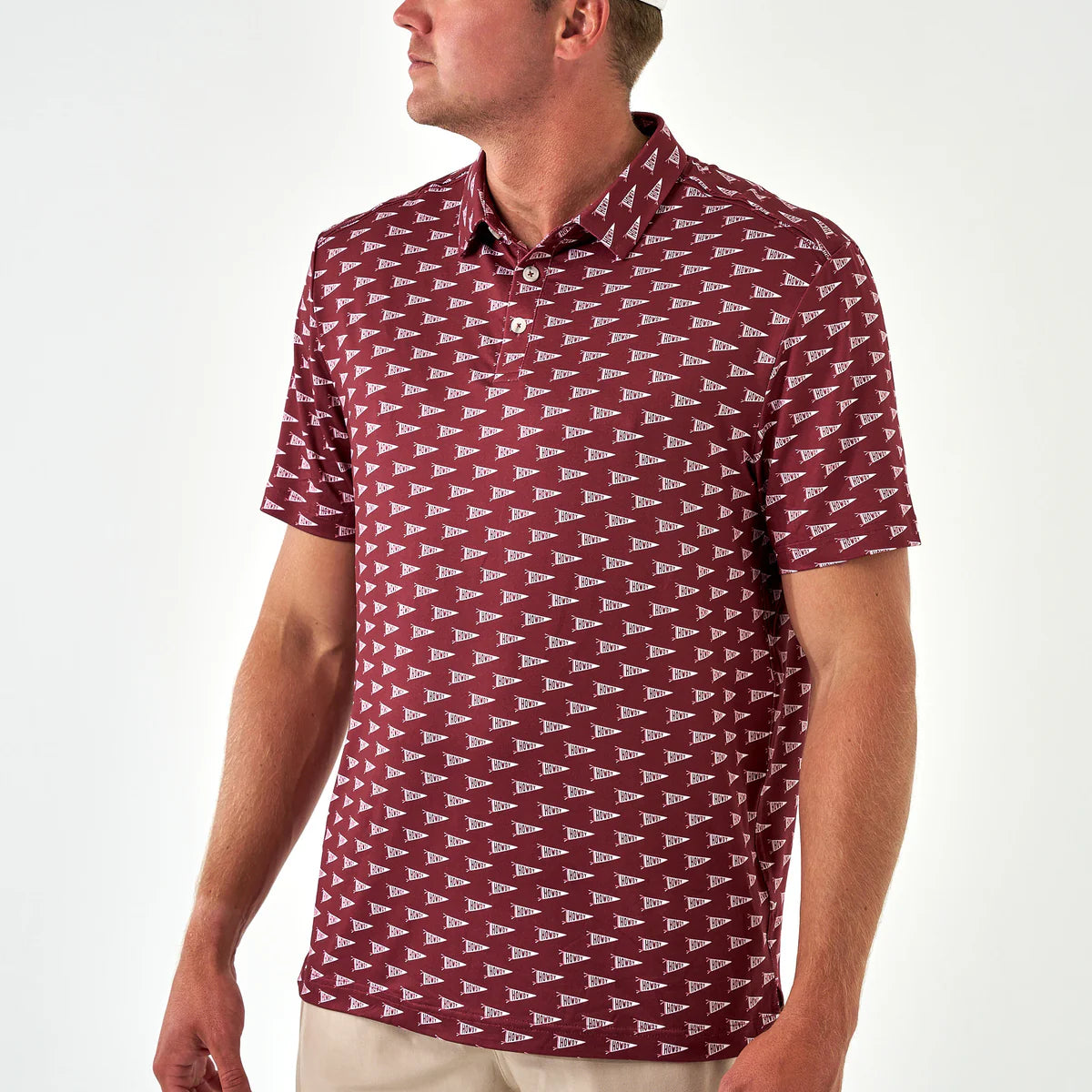Performance Polo | Howdy Pennants - Maroon