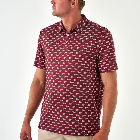 Performance Polo | Howdy Pennants - Maroon