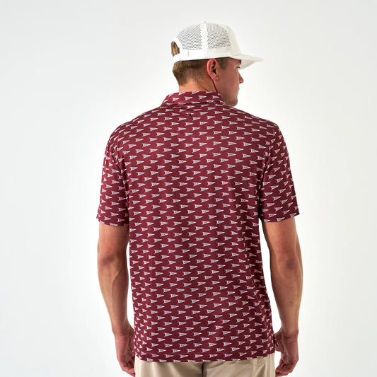 Performance Polo | Howdy Pennants - Maroon