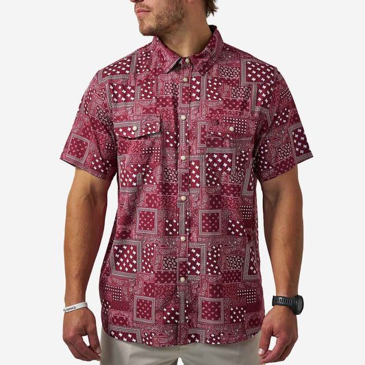Performance Western Shirt | Texas Paisley | Maroon