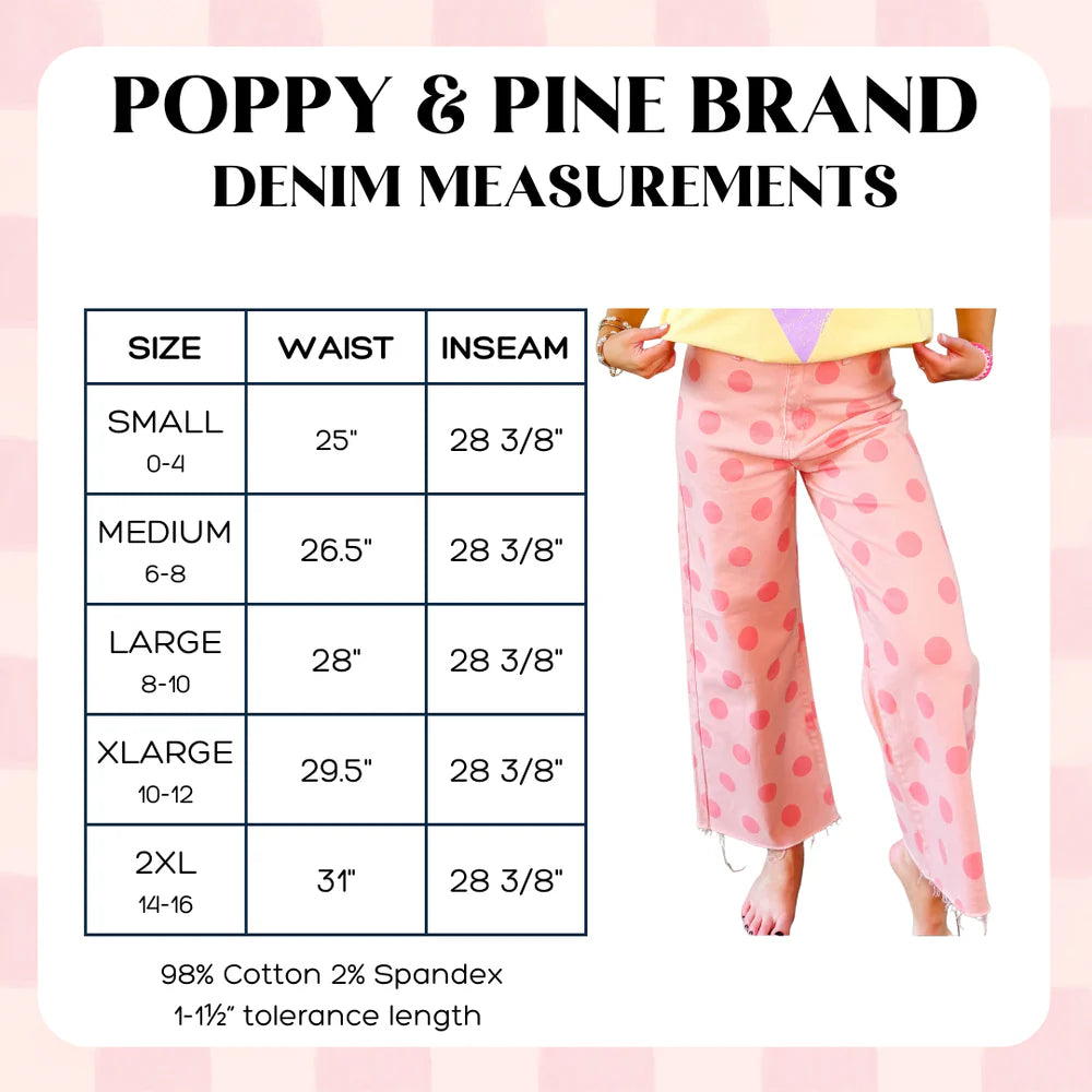 Big Polka Dot Stretchy Blush Denim Pants