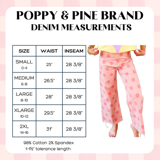 Big Polka Dot Stretchy Blush Denim Pants