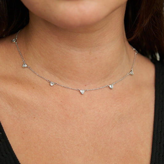 Silver CZ Drop Necklace | Brenda Grands