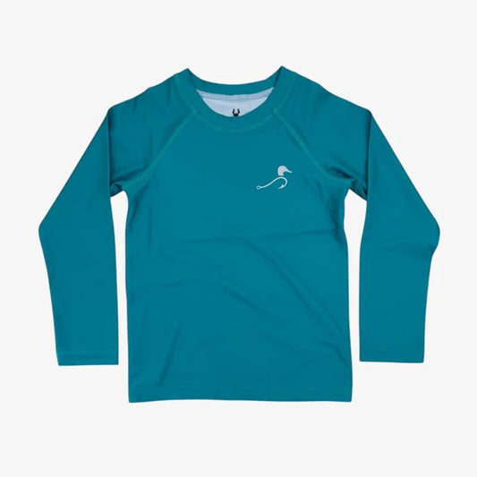 bolt rash guard || cypress teal