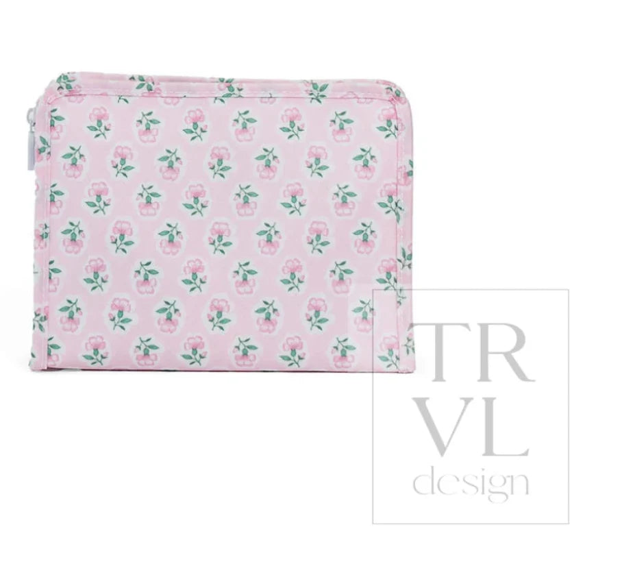 TRVL Roadie Medium Zip Pouch - Petite Fleur Pink