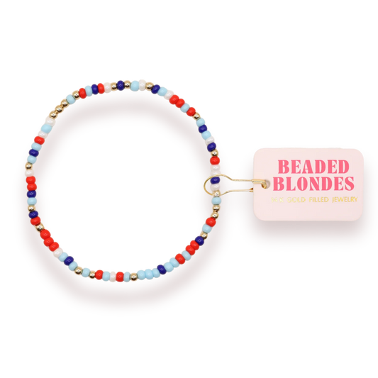 Red, White and Blue Luster Sprinkle Bracelet | Standard