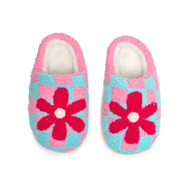 Kids Retro Flowers Slippers