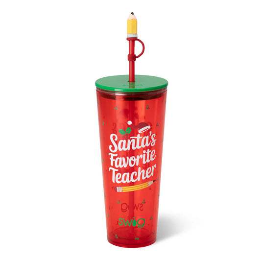 Santa's Favorite Teacher | Plastic Tumbler 24oz