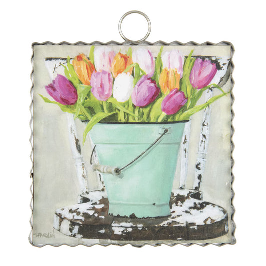 Mini Art Bucket of Tulips