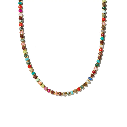 Waterproof Gemstone Beaded Necklace