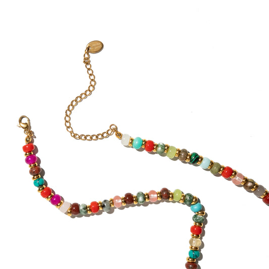 Waterproof Gemstone Beaded Necklace