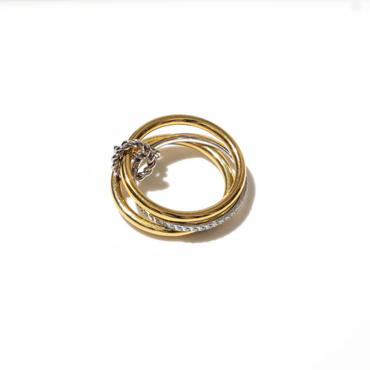 Waterproof Triple Band Two-Tone Ring