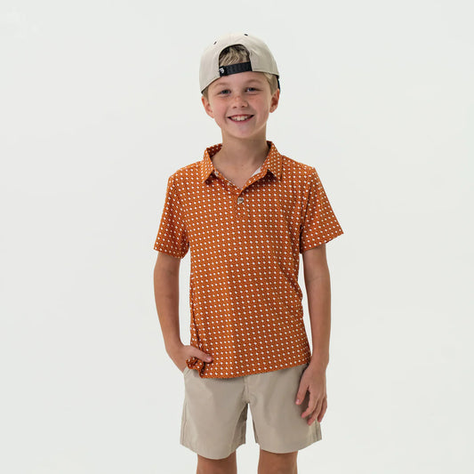 Youth Polo - Texas - Orange & White
