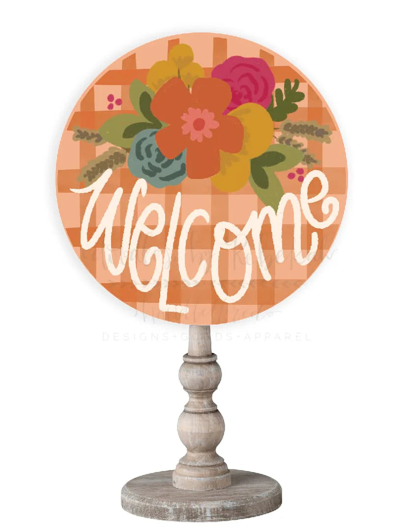 Orange Plaid Welcome Topper