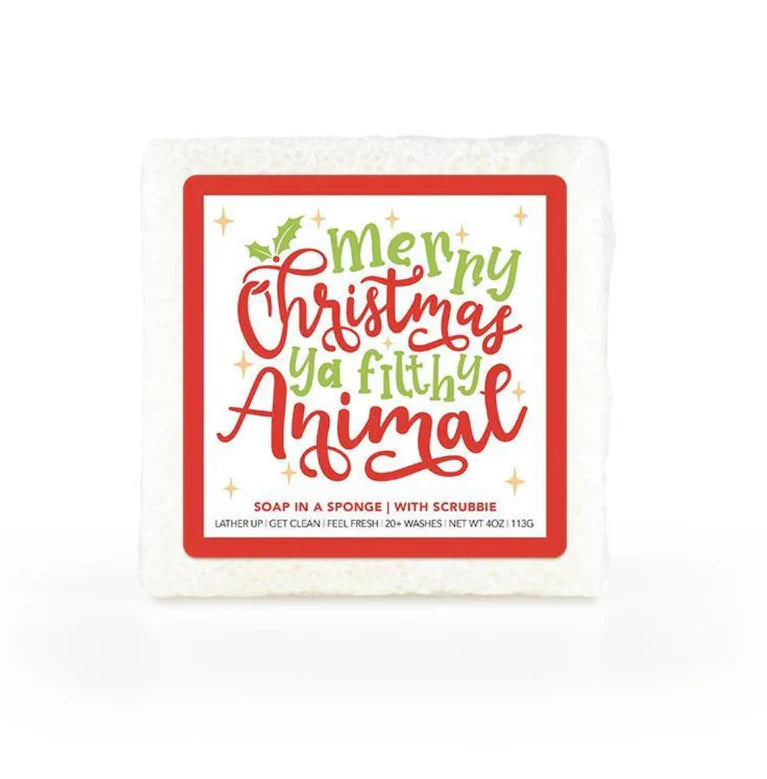 Merry Christmas Filthy Animal Soap Sponge