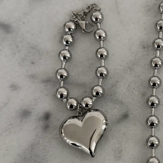 Bubble Heart Bracelet | Silver