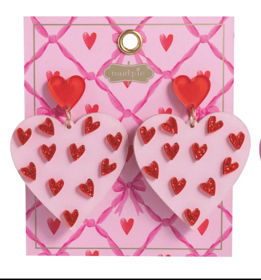 Pink Hearts Earrings
