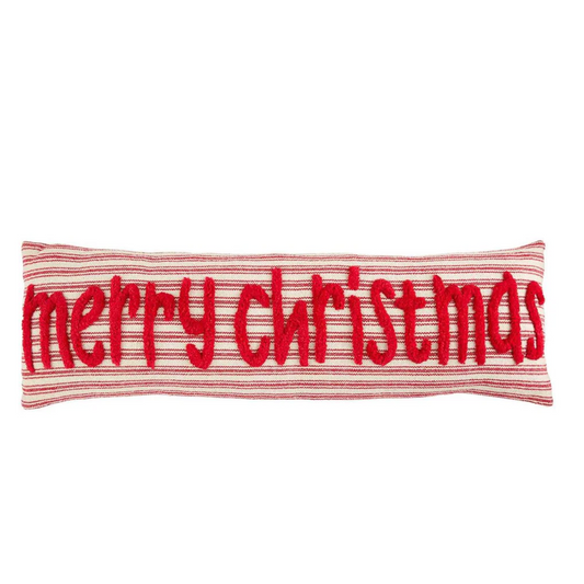Merry Christmas Stripe Pillow