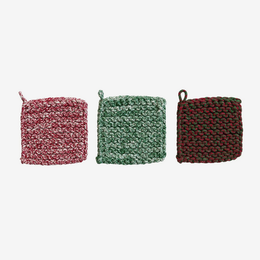 Melange Cotton Crocheted Pot Holder