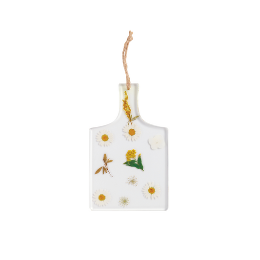 White Pressed Flower Board
