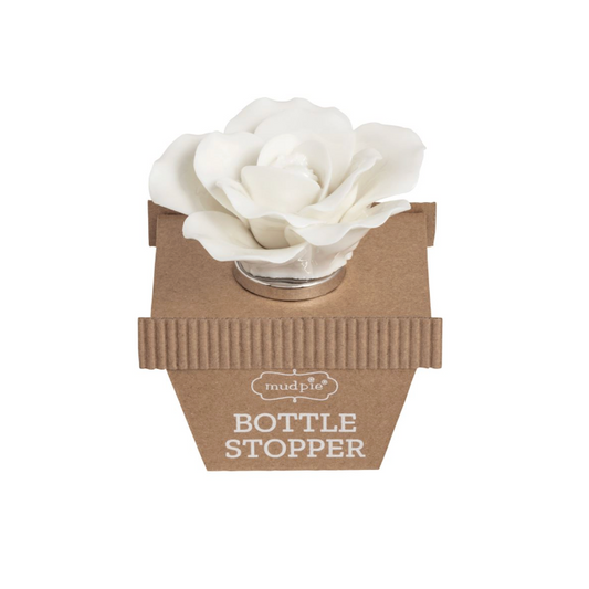 White Flower Bottle Stopper
