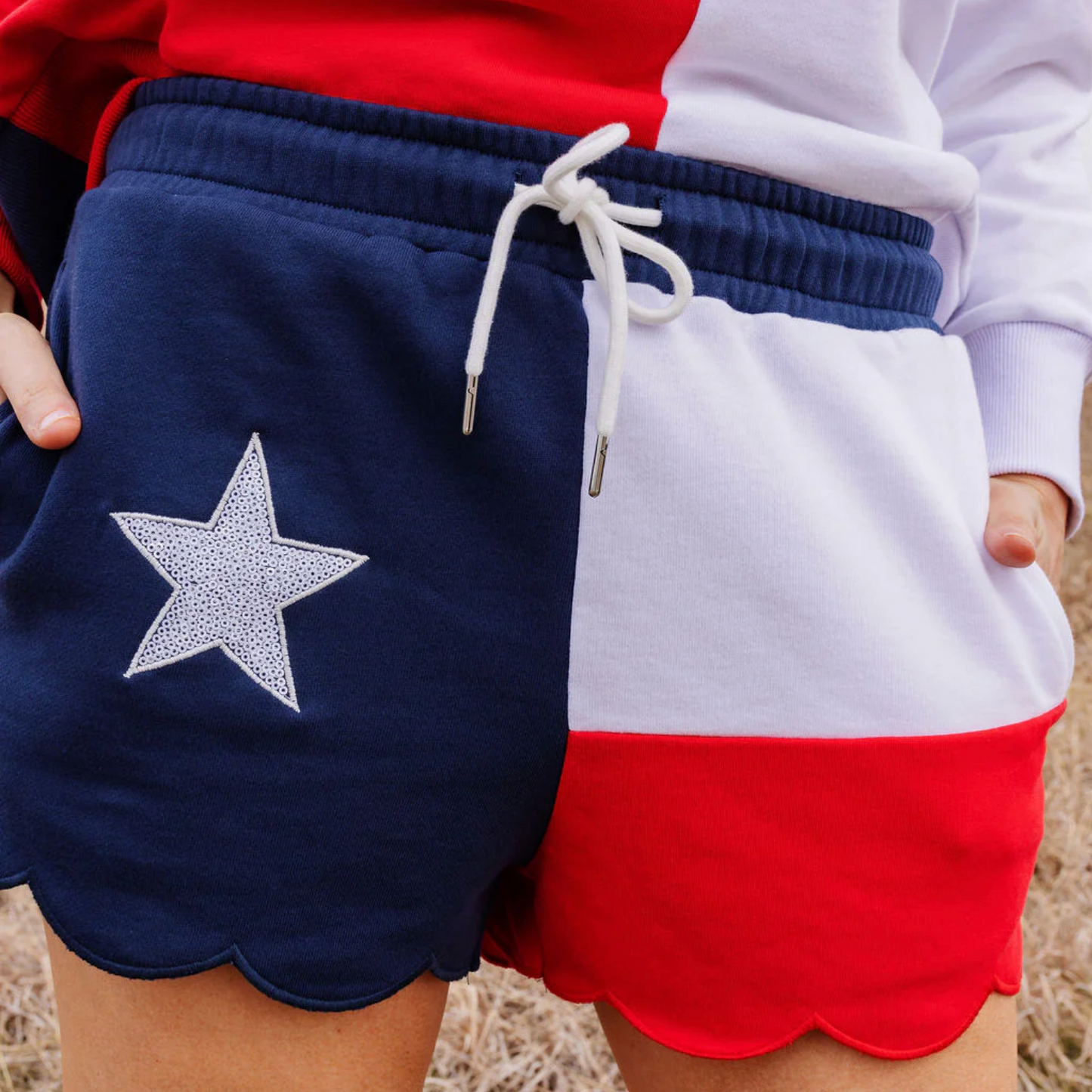 Texas Flag Scalloped Shorts