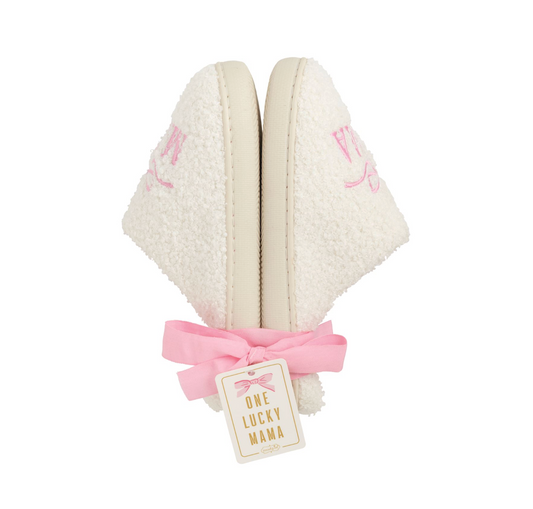 Pink Mama with Bow Slippers