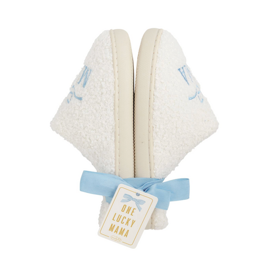Blue Mama with Bow Slippers