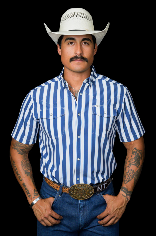 The Liam in Blue - Short Sleeve Snap | Ferrell