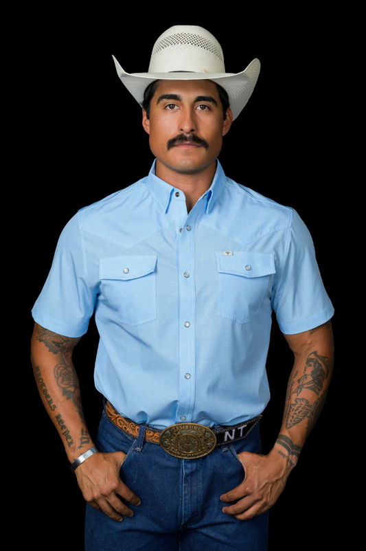 The Carson in Light Blue - Short Sleeve Snap | Ferrell