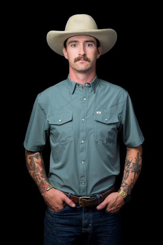 CORE - Men's Aqua Short Sleeve Snap Shirt | Ferrell