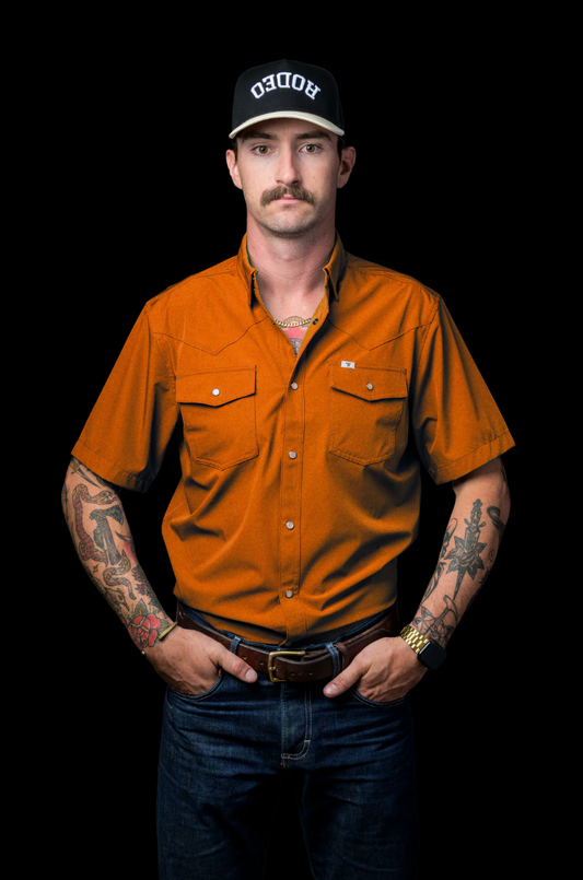 CORE - Men's Orange Sleeve Snap Shirt