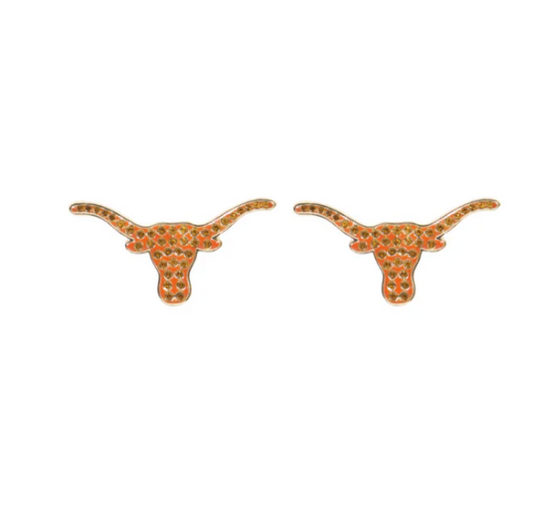 Texas Longhorn Pavé Logo Studs