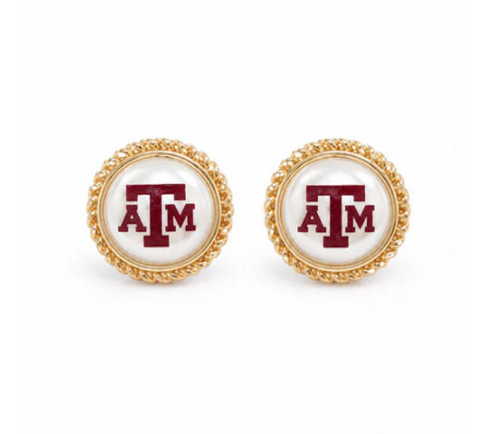 Texas A&M Pearl Studs