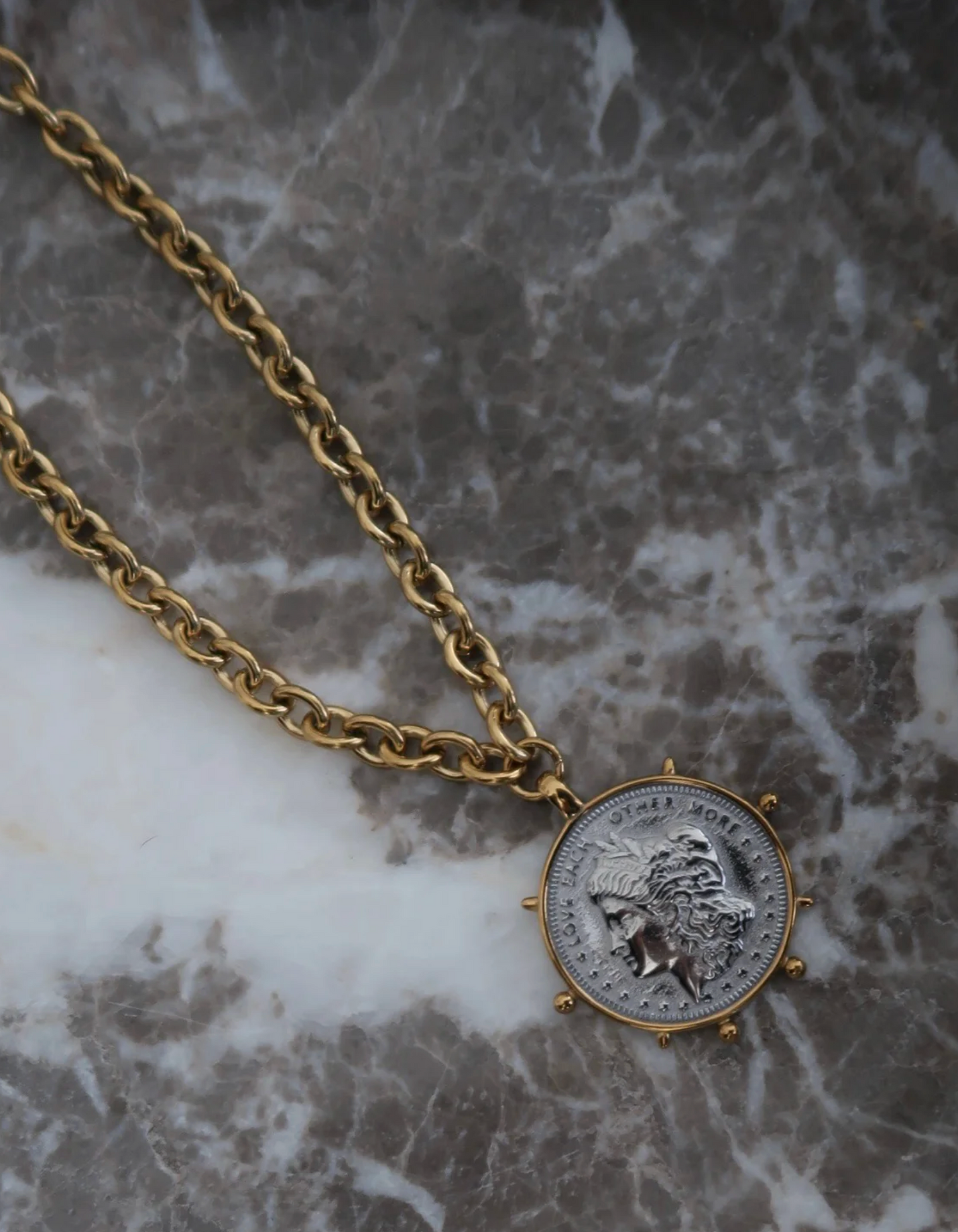 Two Toned Coin Necklace
