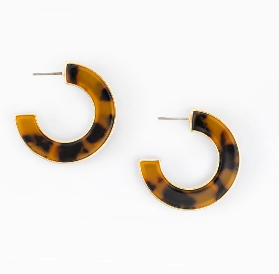 Junie Hoop Earrings | Tortoise
